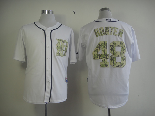 Men Detroit Tigers #48 Hunter White Camo MLB Jerseys